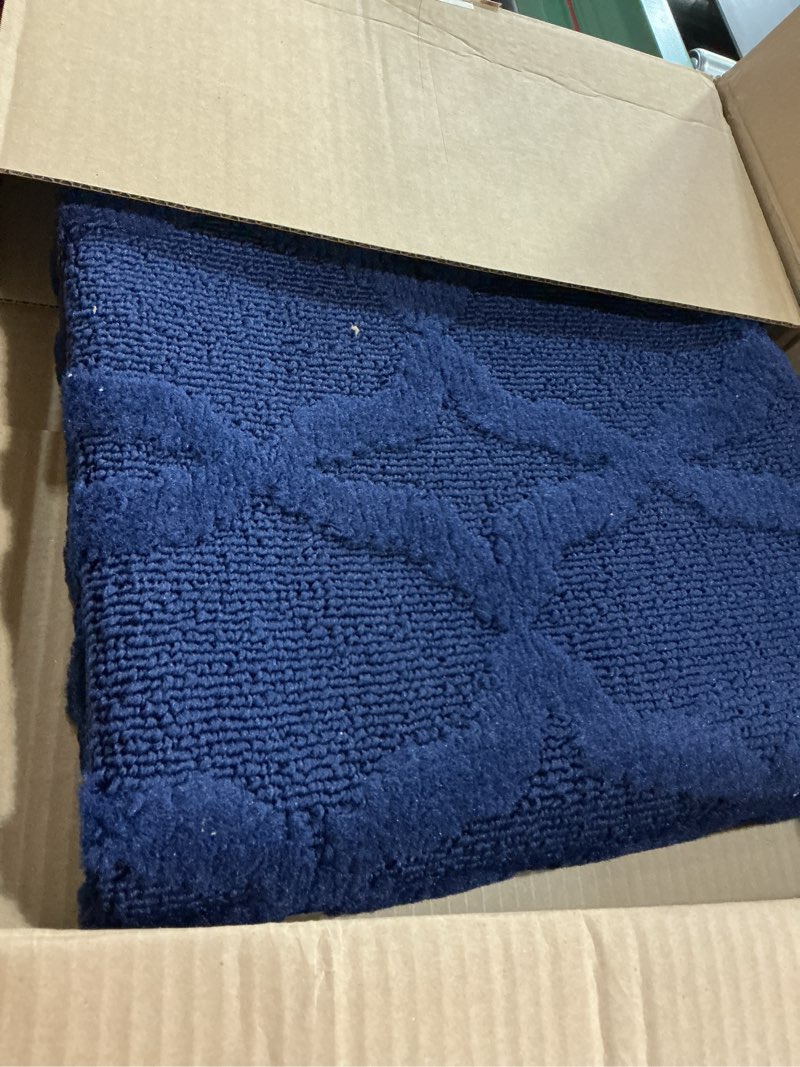 Condition photo showing Good Condition for garland rug sparta non slip polypropylene 3 ft. x 5 ft. navy blue area rug- ideal for living rooms & hallways, stylish & durable for high-traffic areas navy 3' x 5' (rectangular)