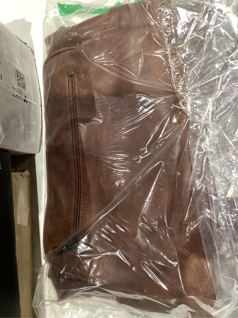 Condition photo showing Good Condition for Leather Laptop Backpack for Women, Travel Backpack Purse Fits 15.6 Inch Laptop, Casual Daypack with Laptop Compartment for Teachers College Work Business Nurse Weekender, Brown 1-1 Brown