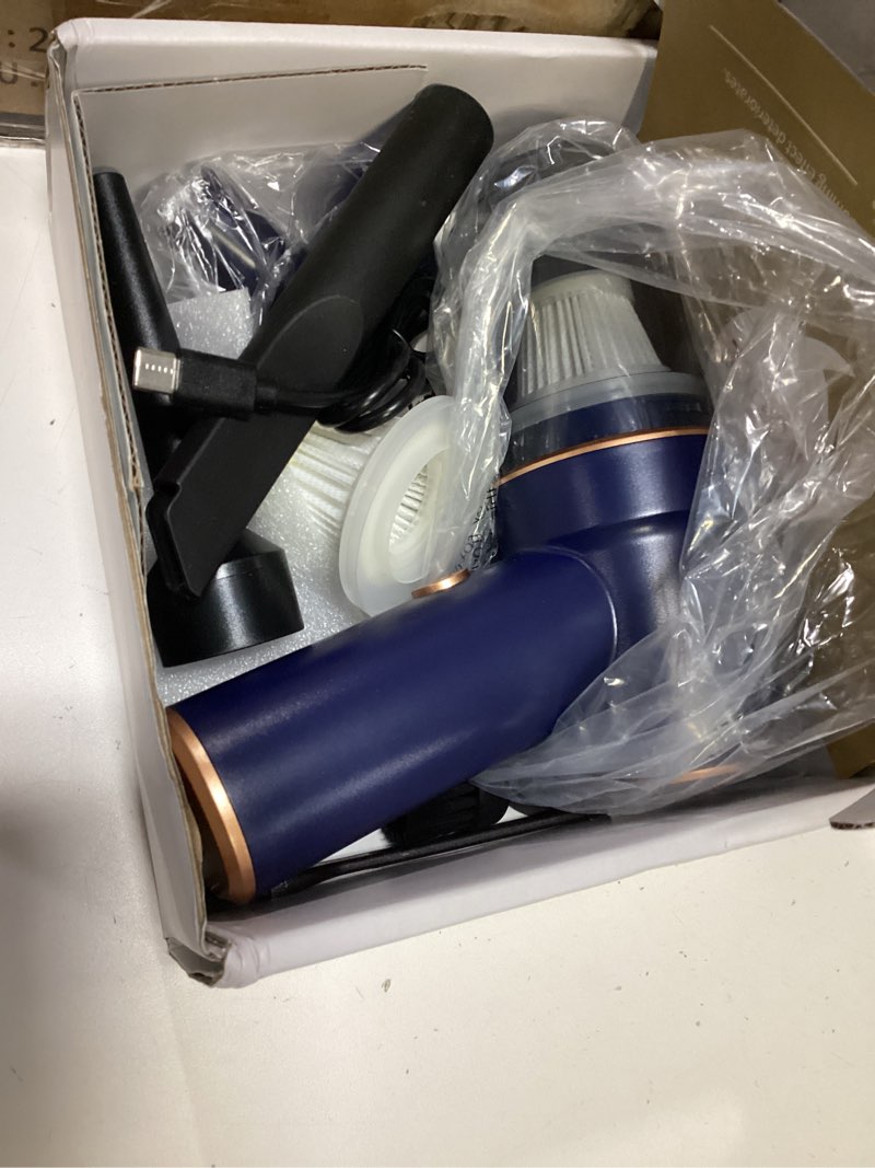 Condition photo showing Good Condition for kmm handheld car vacuum cleaner, 9000pa vacuum cleaner and air duster, 120w high power hand held vacuum with led light and multi-nozzles for car, home, office, pet blue