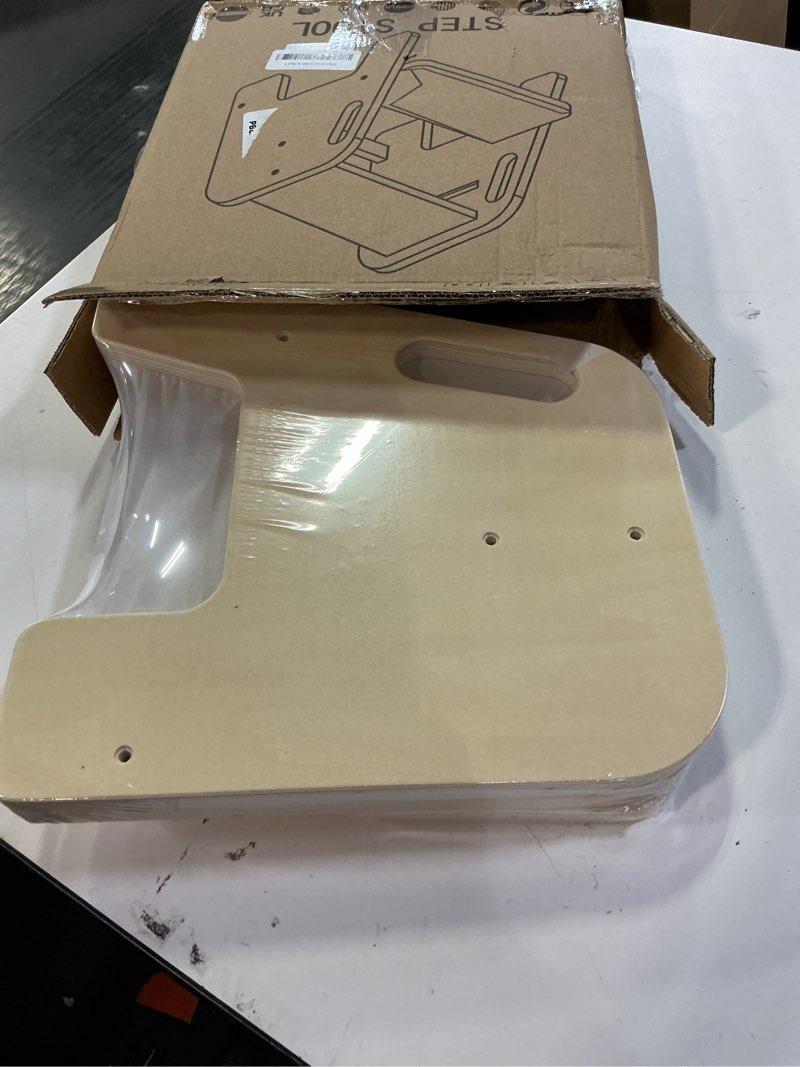 Condition photo showing New/Like New for Step Stool for Toddler Kids Wooden – Height Adjustable 2-Step Ladder with Handles – Bathroom Sink Kitchen Bedroom Potty Training – Non-Slip Safety Design for Children 18 Months+ Natural