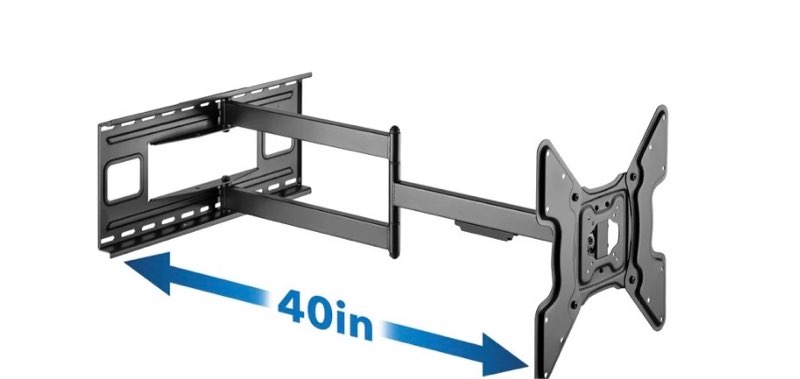 Condition photo showing Good Condition for mount-it! full motion tv wall mount with extra long 40" extension, fits 32" to 70" tv's, capacity 110 lbs., heavy duty, lifetime warranty