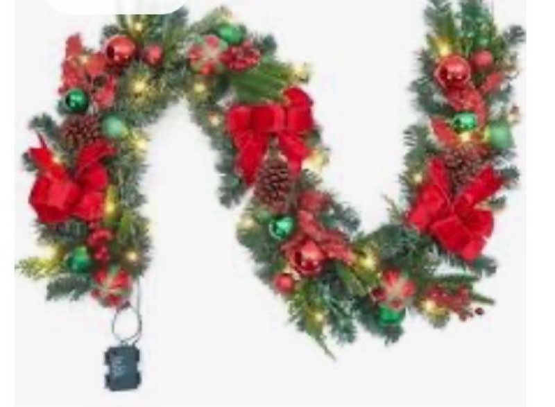 6ft Christmas Garland with Lights