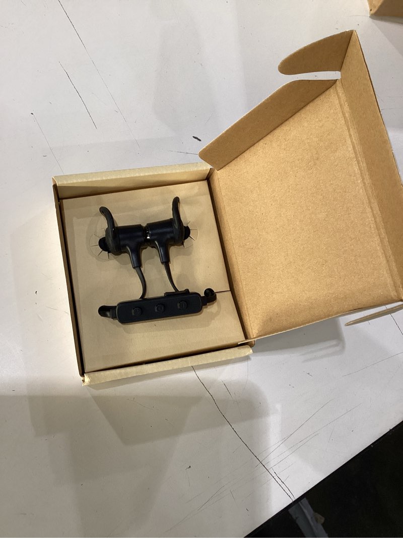 Condition photo showing New/Like New for wireless headphones, bluetooth 5.2 stereo aptx wireless earbuds bass bluetooth earbuds bulit-in mic with 16h playtime, magnetic, ipx7 waterproof perfect for sport, gym, normal, dark pitch