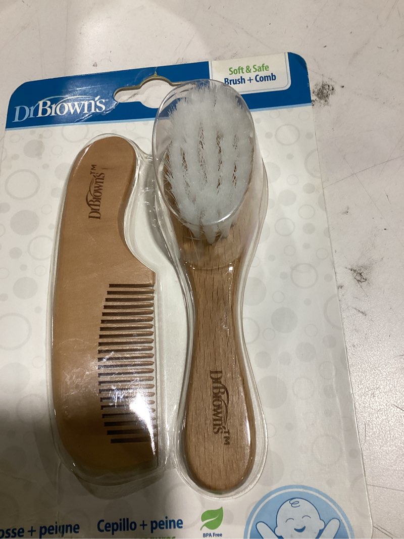 Condition photo showing Good Condition for dr. brown's soft and safe baby brush + comb