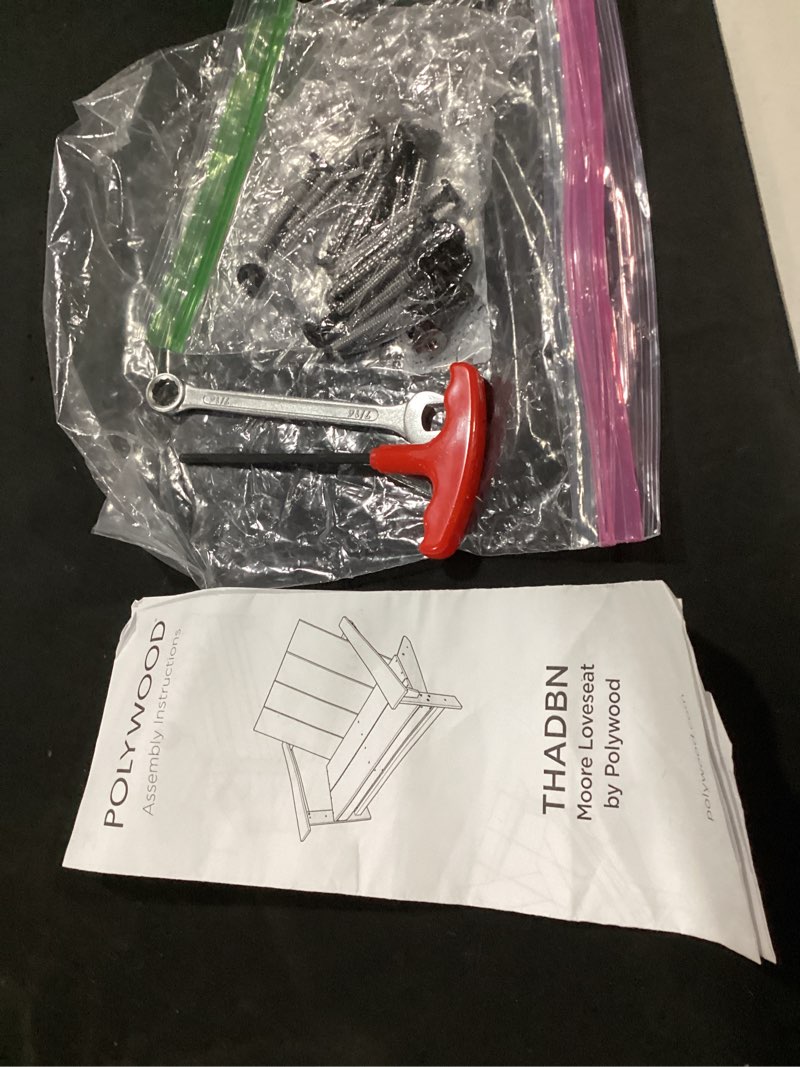 Condition photo showing Good Condition for polywood moore outdoor loveseat patio sofa black