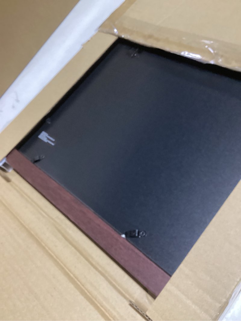 Condition photo showing Good Condition for americanflat 12x18 poster frame with shatter-resistant glass - use as 11x17 frame with mat or 12x18 frame without mat - hudson collection - wide photo frame for wall display - mahogany mahogany 12x18