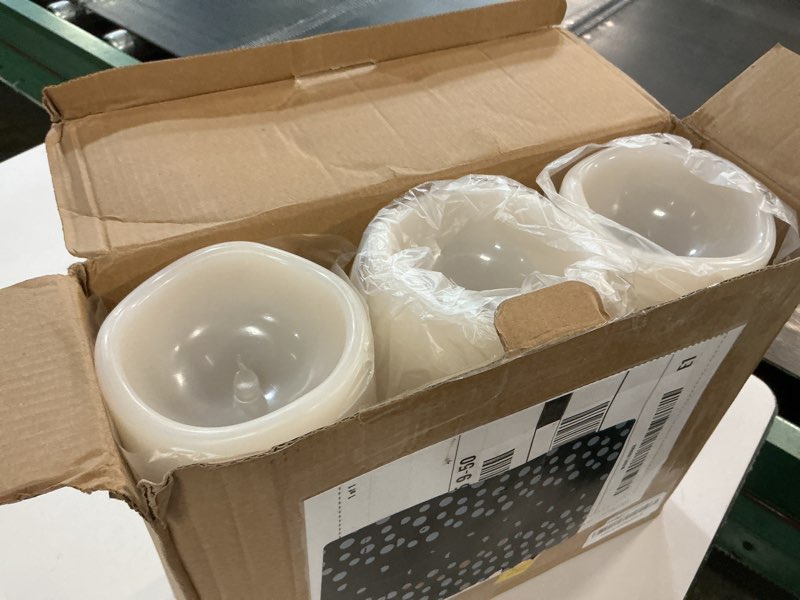 Condition photo showing Good Condition for nurada large waterproof flameless candles 6" 8" 10" x 4" - outdoor indoor led pillar flickering candle battery operated with timer remote for patio porch lanterns - ivory white set of 3 ivory white 4" x 6"/8"/10" - 3 pack