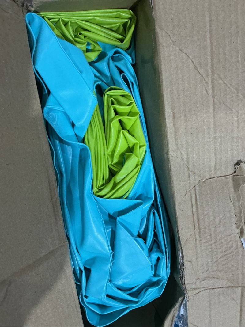 Condition photo showing As Is for bluescape 18ft blue double lane water slide racer, with sprinklers, age 5 to 12, unisex