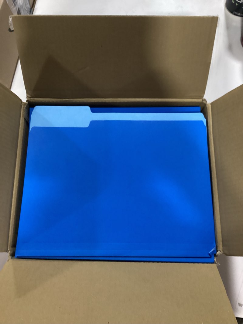 Condition photo showing New/Like New for SUNEE File Folders, 150 Pack Manilla Folders 8.5 x 11, Colored File Folders Home Office School Supplies for Documents Files Paper,Blue