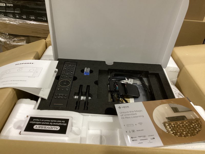 Condition photo showing As Is for marantz model 40n integrated stereo amplifier with heos built-in (silver/gold)