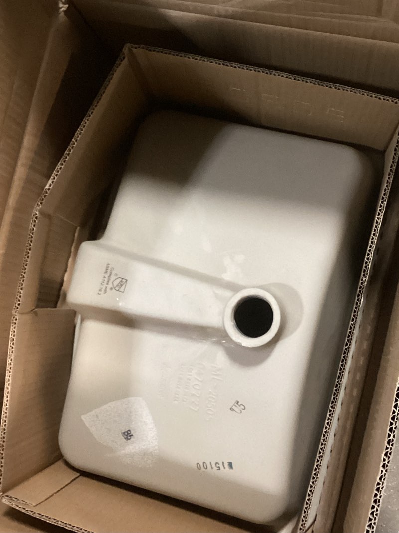 Condition photo showing As Is for aquasource white undermount rectangular bathroom sink with overflow drain (21.4-in x 15-in)