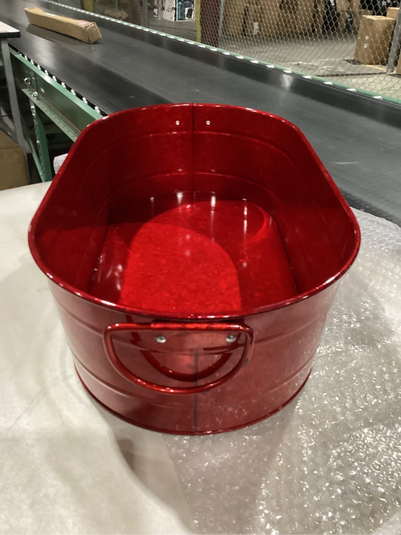 Condition photo showing New/Like New for Ice Bucket Galvanized Tub, 2 Pcs 5 Gallon Oval Beverage Tub, Drink Cooler Ice Buckets for Parties, M