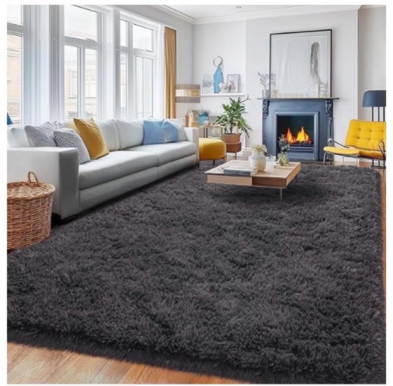 PIPABOBO Fluffy Rugs 8x10 for Living Room, Fuzzy Shag Area Rug Non-Slip Modern Floor Shaggy Carpet 