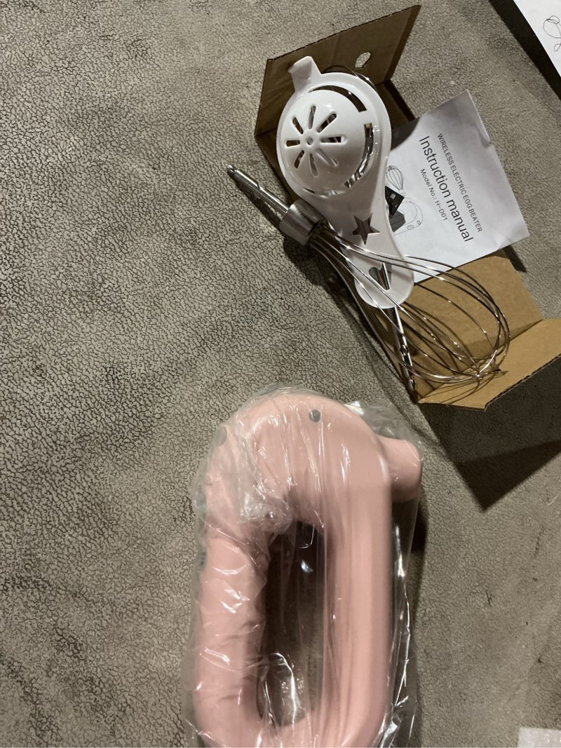 Condition photo showing New/Like New for MINI Household Cordless Electric Hand Mixer,USB Rechargable Handheld Egg Beater with 2 Detachable Stir Whisks 4 Speed Modes,Baking At Home For Kitchen,Lightweight Portable(Pink)