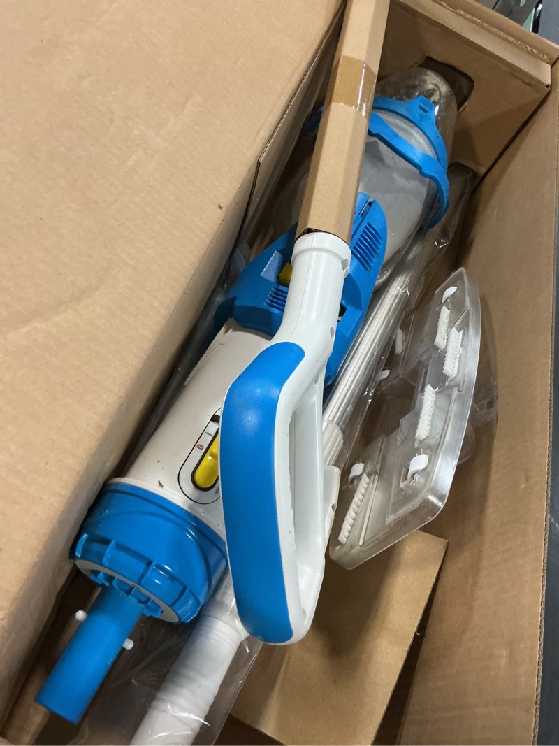 Condition photo showing As Is for lanocean 2026 newly cordless pool vacuum for inground pool, flow adjustable, transparent brush head–visible cleaning, 19 gpm powerful suction handheld pool vacuum for above ground pool, 70mins runtime