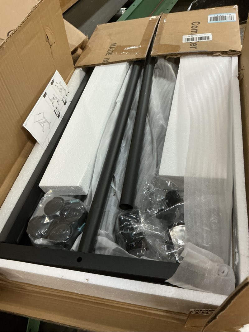 Condition photo showing Good Condition for small standing desk adjustable height, mobile stand up desk with wheels, 32 inch portable rolling desk small computer desk, portable laptop desk standing table black