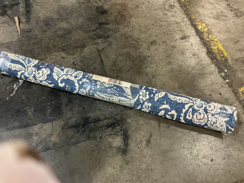 Condition photo showing Good Condition for 5'x7' paisley area rug blue/white - threshold ?