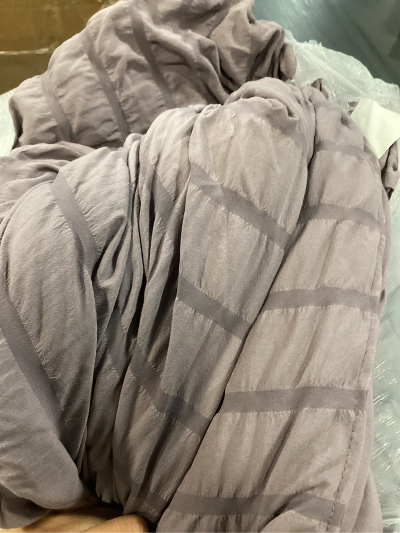 Condition photo showing Good Condition for cozylux king size comforter set dusty purple seersucker 7 pieces bed in a bag king comforter set with sheets, luxury bedding set with down alternative comforter, sheets, pillowcases & shams all season dusty purple king