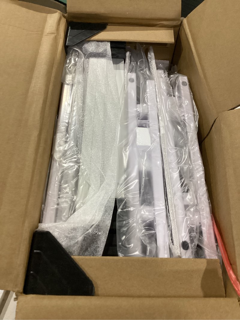 Condition photo showing Good Condition for furologee nightstands set of 2, end tables set of 2 with charging station and led lights, white night stands with 2 fabric drawers, bedside tables for living room/bedroom white 2