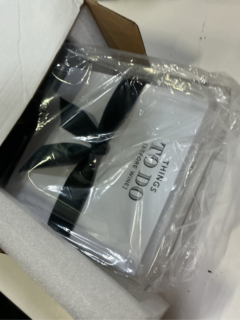 Condition photo showing New/Like New for santa barbara design square acrylic notepaper holder with 125 sheets heavyweight paper, 6.5", things to do before wine