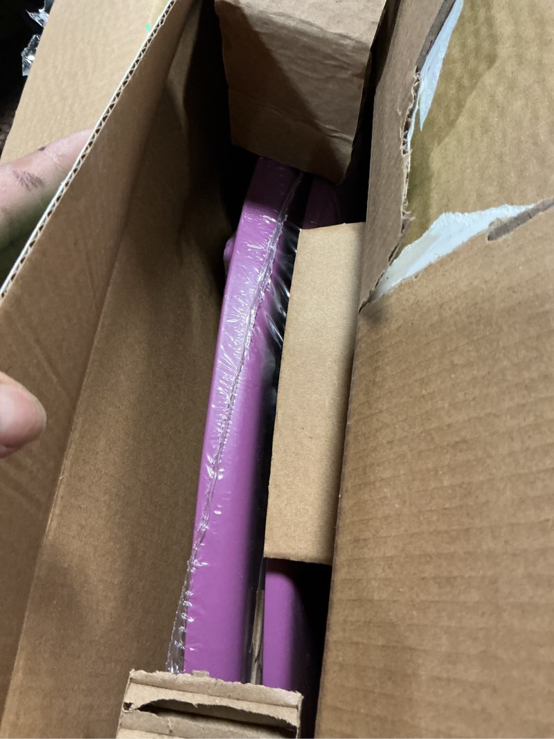 Condition photo showing New/Like New for toilet seat, slow close, soft touch, ultra-smooth matte finish (no orange-peel texture), premium moulded wood, quick release, piklids (purple, elongated) purple elongated