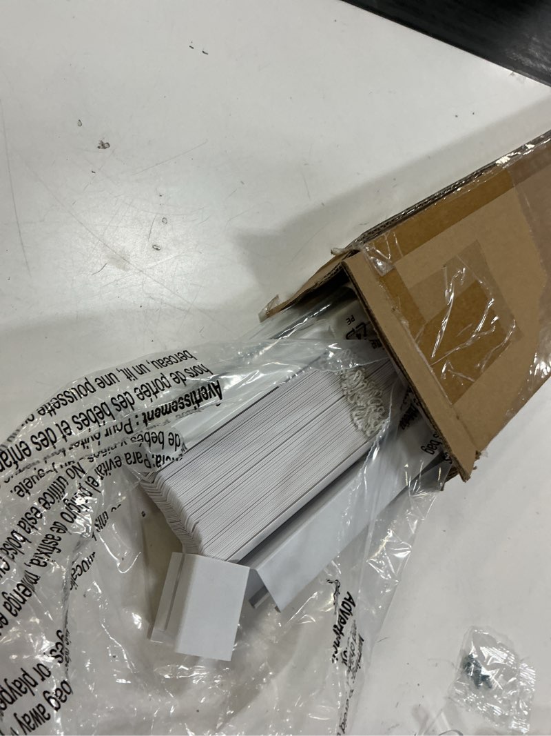 Condition photo showing Good Condition for no tools no drill cordless mini blinds 30" wx 64" h, 1" l-shaped blades, horizontal vinyl blinds for indoor windows, white 30x64in