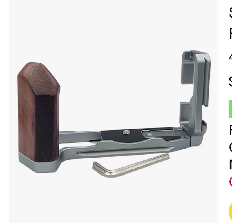 SZZCNOX XT5 Ebony Hand Grip L Plate Bracket for Fuji Fujifilm X-T5 Micro SLR Camera, Arca Quick Rele