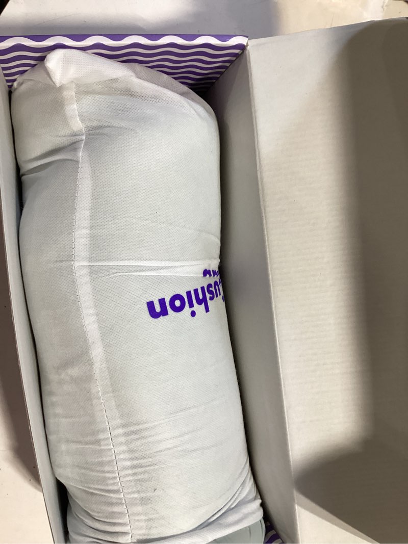 Condition photo showing As Is for c cushion lab deep sleep pillow, patented ergonomic contour design for side & back sleepers, orthopedic cervical shape gently cradles head & provides neck support & shoulder pain relief - calm grey