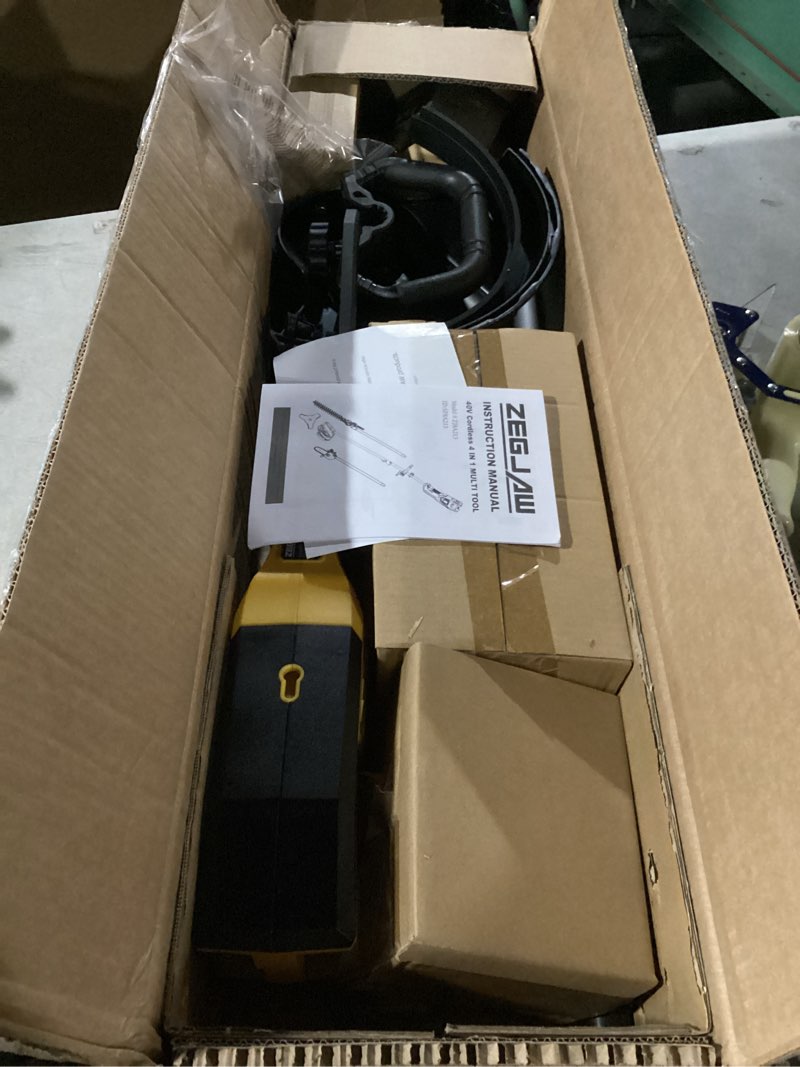 Condition photo showing Good Condition for 40V Weed Wacker Cordless, 8-Inch Pole Saw, Hedge Trimmer and Brush Cutter, 4-in-1 Multi Garden Tools with 2X20V 4.0Ah Batteries and Charger