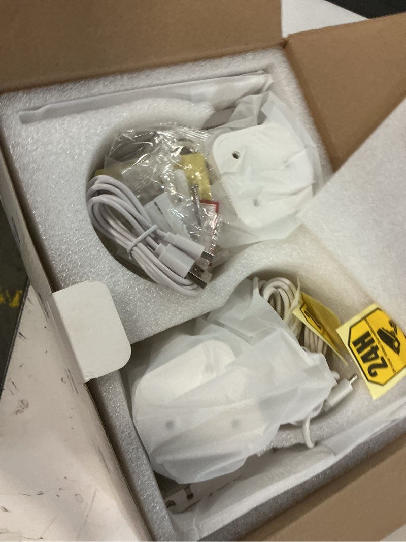 Condition photo showing Good Condition for 2k cameras for home security-2.4g wifi outdoor camera wireless solar/battery powered with solar panel, 360° viewing, ai human detection, color night vision, with sd storage, works with alexa(2 pack) b6-white-2pack-2.4g