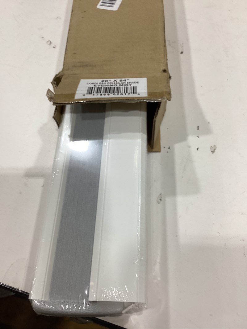 Condition photo showing Good Condition for chicology cellular shades , window blinds cordless , blinds for windows , window shades for home , window coverings , cellular blinds , door blinds , evening mist, 28"w x 84"h evening mist (blackout) 28"w x 84"h