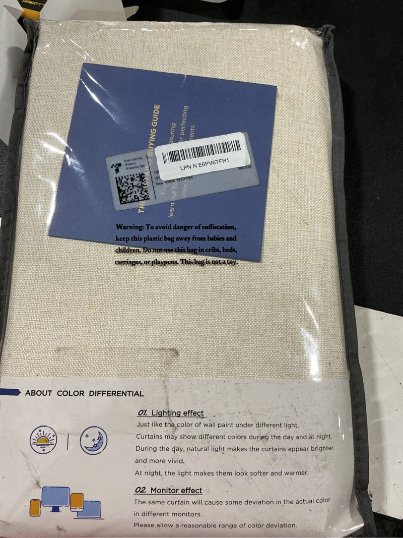 Condition photo showing Good Condition for 100% blackout shield blackout curtains for bedroom 84 inches long, back tab/rod pocket living room drapes, thermal insulated blackout curtains 2 panels set, 50" w x 84" l, cream cream 50"w x 84"l (pack of 2)