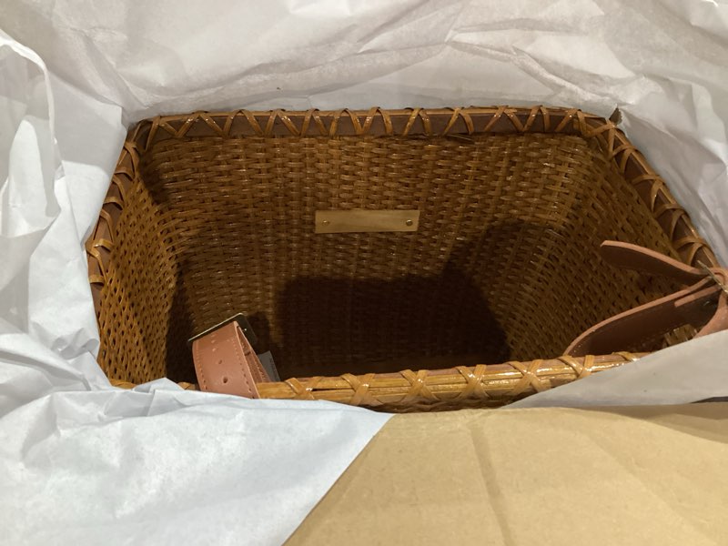 Condition photo showing Good Condition for Bike Basket, Handmade Rattan Bicycle Baskets, Front Bike Baskets for Women’, Retro Style Bike Baskets for Adult Bikes Brown