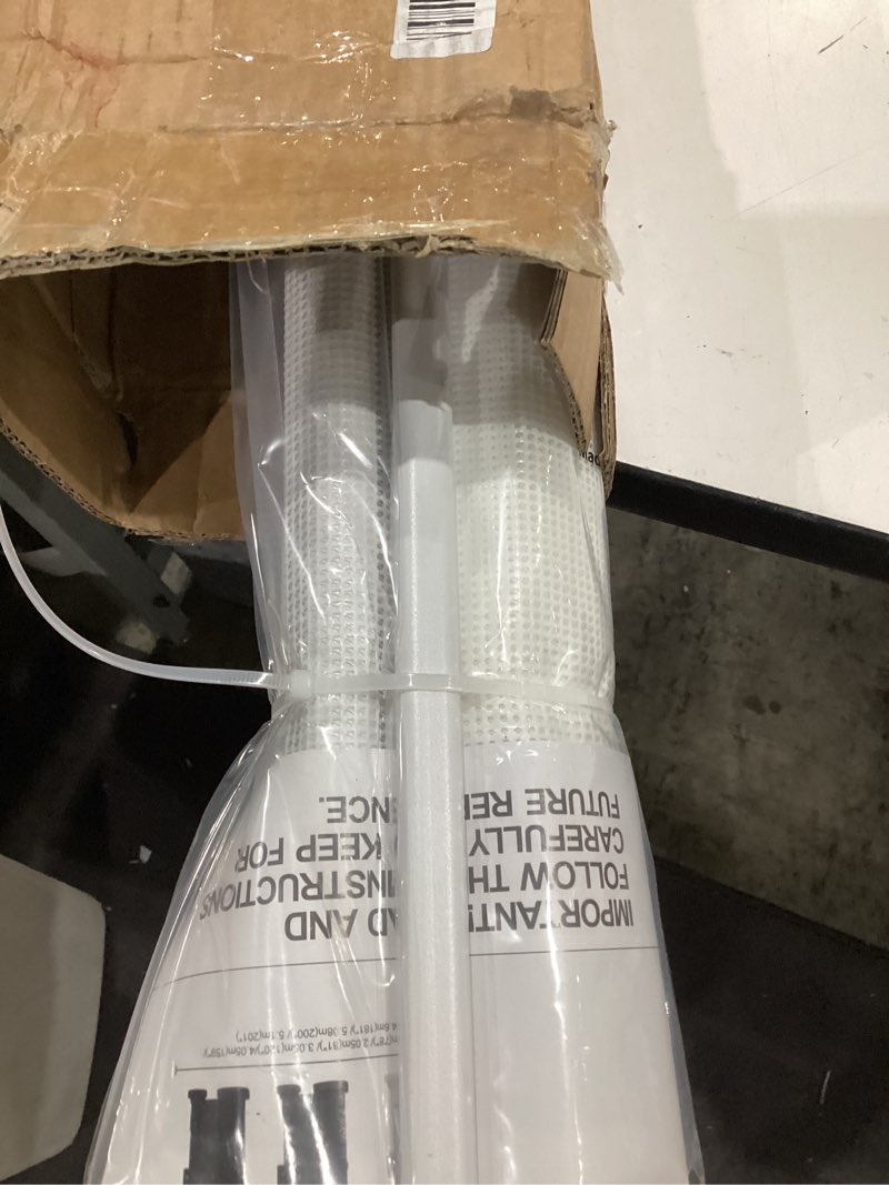 Condition photo showing Good Condition for 180" extra wide retractable baby gates for large openings, 42" extra tall with support rods, prevent crawling, mesh dog/pet gate for stairs/doorways, indoor/outdoor use white 42" tall x 180" wide