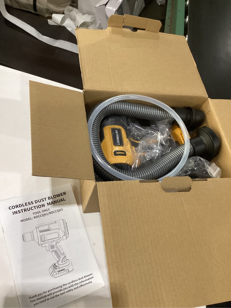 Condition photo showing Good Condition for livowalny upgraded air blower compatible with dewalt 20v battery, 4-in-1 compressed air duster, 480mph, 120,000 rpm brushless motor, 4-speed leaf blower for car, pc, workshop (tool only,no battery)