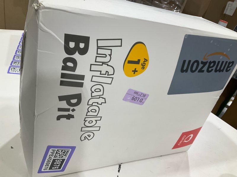 Condition photo showing New/Like New for QPAU 3-in-1 Inflatable Bounce House for Toddlers 1-3, Ball Pit & Trampoline, Inflatable Bouncy House with Pump, Safety Net, Indoor & Outdoor Bubble Bouncer Baby Play Yard Red & Yellow