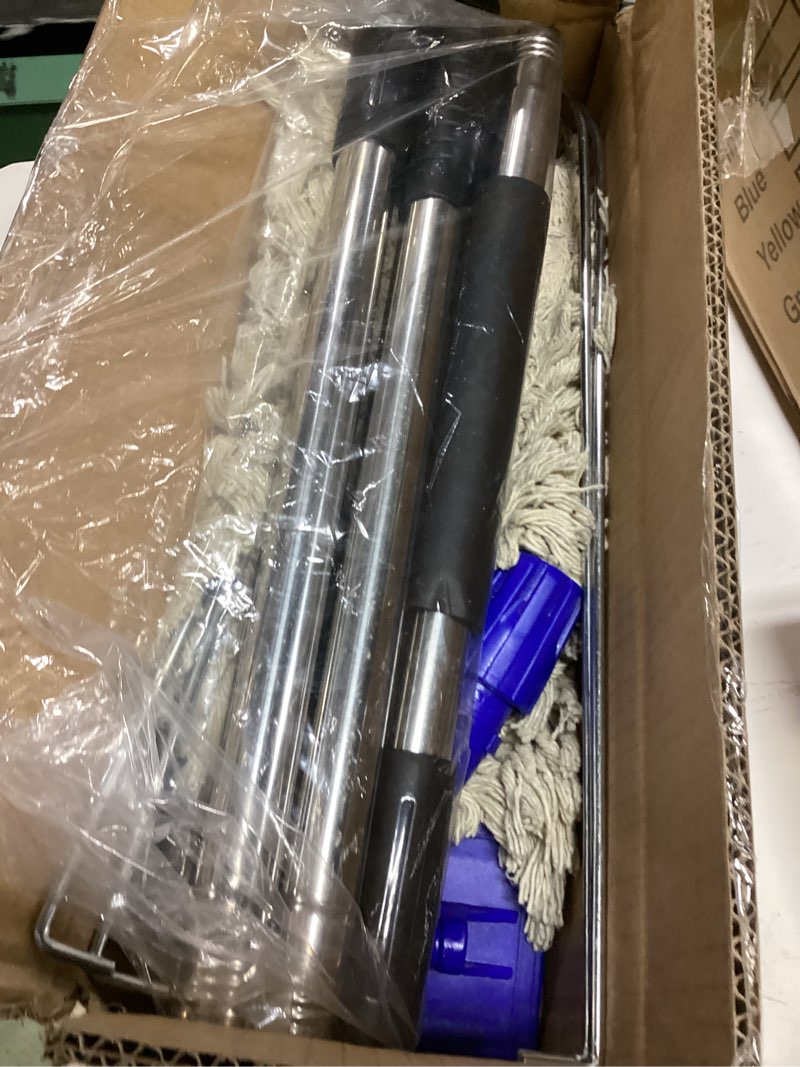 Condition photo showing Good Condition for artipoly 41” commercial dust mop for floor cleaning, industrial dry mop with heavy duty long handle, large cotton reusable mop head, for cleaning office garage hardwood warehouse factory mall 36"