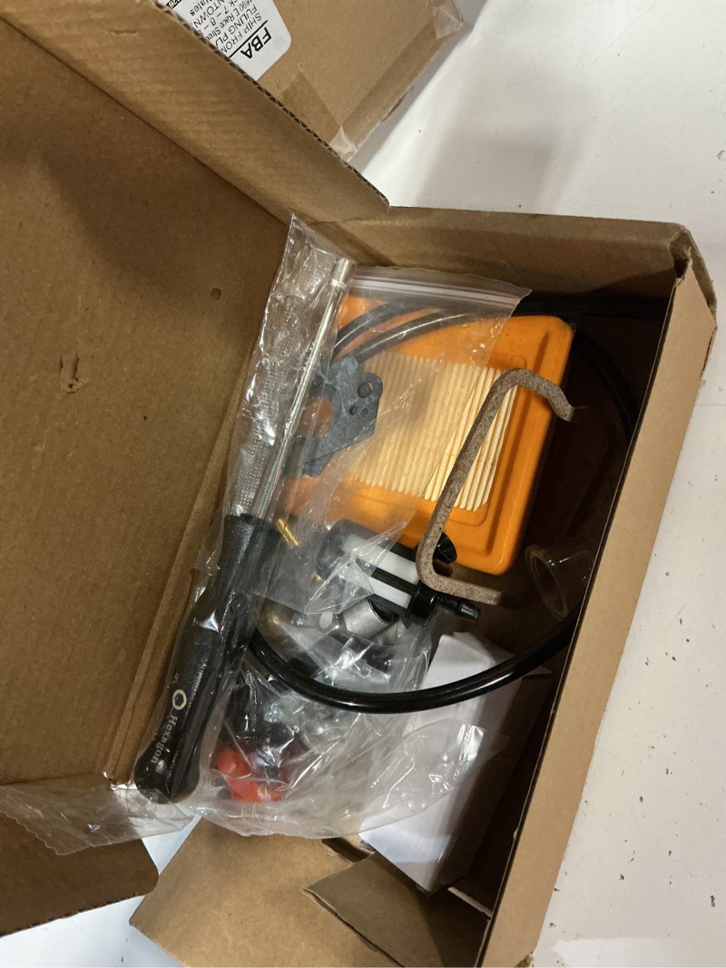 Condition photo showing Good Condition for fs131r carburetor kit replacement for stihl km131r fs131 ht131r ht133 ht131 km131 brushcutter trimmer chainsaw weed eater, carb with air filter spark plug gasket 4180/17