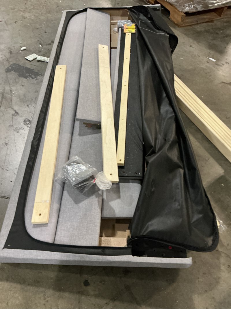 Condition photo showing As Is for vecelo queen size upholstered bed frame with adjustable tufted headboard metalplatform base