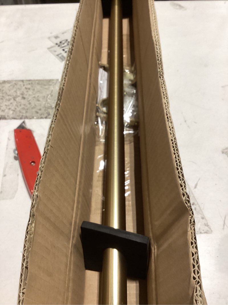 gold curtain rods for windows 28 to 48 inch,adjustable drapery rods with aluminum end cap and full surround brackets,1-inch window curtain rod for wall and ceiling mount 28-48" gold