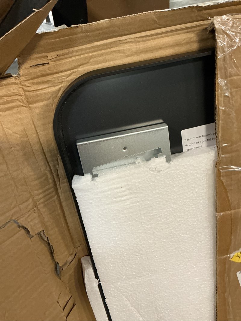 Condition photo showing Good Condition for 47x14 mirror rectangle full body length door hanging wall mounted metal aluminum alloy frame dressing make-up mirrors for entryway bedroom bathroom living room 47 14 inch black black 47"l x 14"w