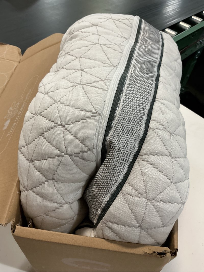 Condition photo showing Good Condition for coop home goods eden crescent bed pillow for side & back sleepers, queen size, adjustable medium soft memory foam pillow with cooling gel & ergonomic crescent shape, certipur-us/greenguard gold eden queen crescent