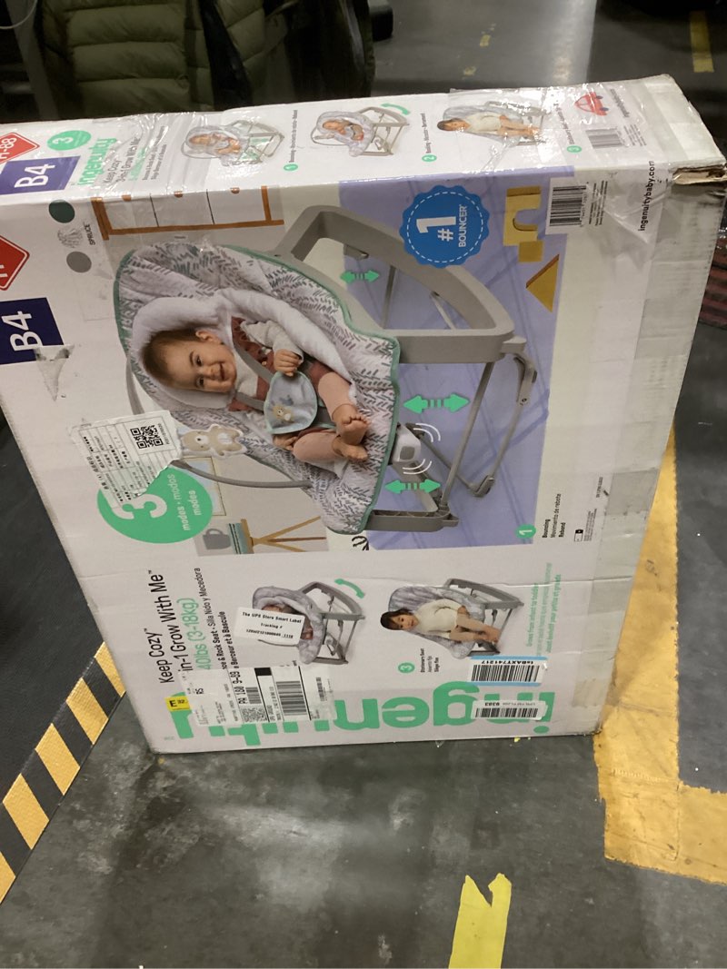 Condition photo showing Good Condition for ingenuity keep cozy 3-in-1 grow with me vibrating baby bouncer seat & infant to toddler rocker, vibrations & -toy bar, 0-30 months up to 40 lbs (spruce)