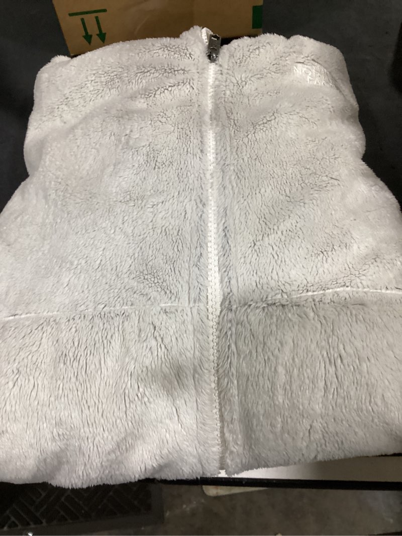 Condition photo showing As Is for the north face girls' osito full zip hoodie | fleece hooded jacket with hand pockets & durable ribbed collar xx-large white dune