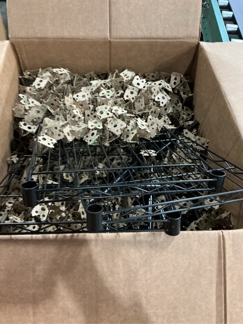 Condition photo showing As Is for 5-Tier Storage Shelves with Wheels Folding Metal Rack Shelving Unit