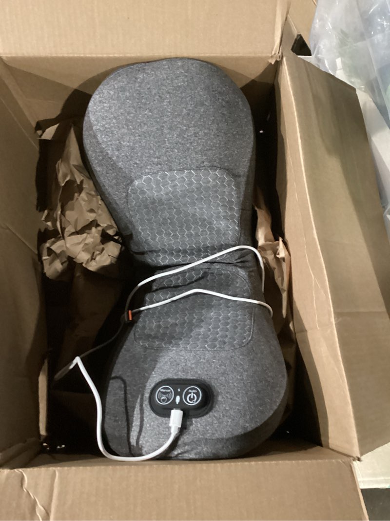 Condition photo showing Good Condition for 3-in-1 electric lumbar support pillow - fsa eligible hsa eligible, triple fusion back massager with heat, vibration and tractionage, lower back massager for pain relief deep tissue, grey