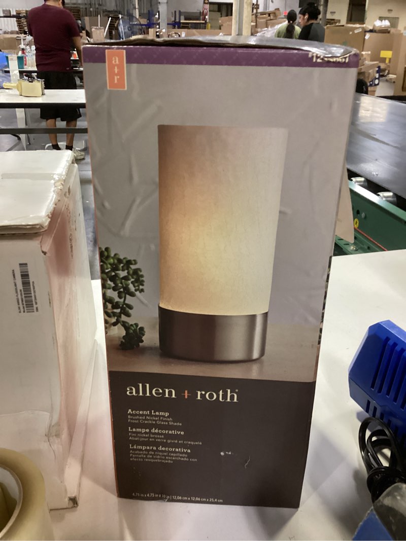 NEW Allen & Roth 10" Brushed Nickel Touch Accent Lamp Model 1233067 
