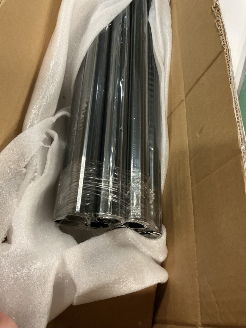 Condition photo showing item condition for Double Curtain Track Wall Mounted, Roman Rod for Curtain, Aluminum Heavy-Duty Silent Rail, Sliding Curtain Track System with Silent Rollers, for Room Divider Living Bedroom Room (Black, 12.8ft) 3.9m(12.8ft) Black