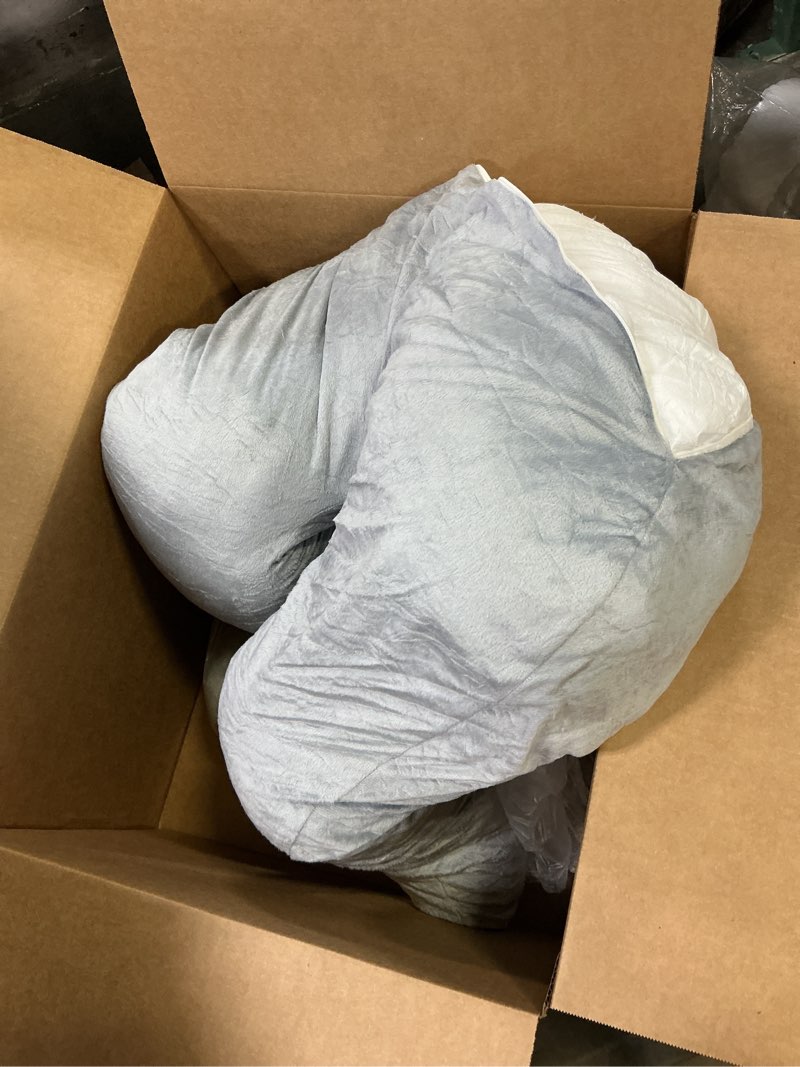 Condition photo showing As Is for MOON PARK Pregnancy Pillows for Sleeping - U Shaped Full Body Maternity Pillow with Removable Cover - Support for Back, Legs, Belly, HIPS - 57 Inch Pregnancy Pillow for Women - Grey Grey Velvet Cover - 57 Inch