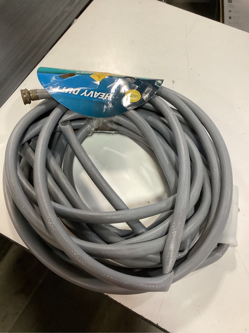 Condition photo showing As Is for neverkink teknor apex 5/8-in x 50-ft heavy kink free vinyl gray coiled hose